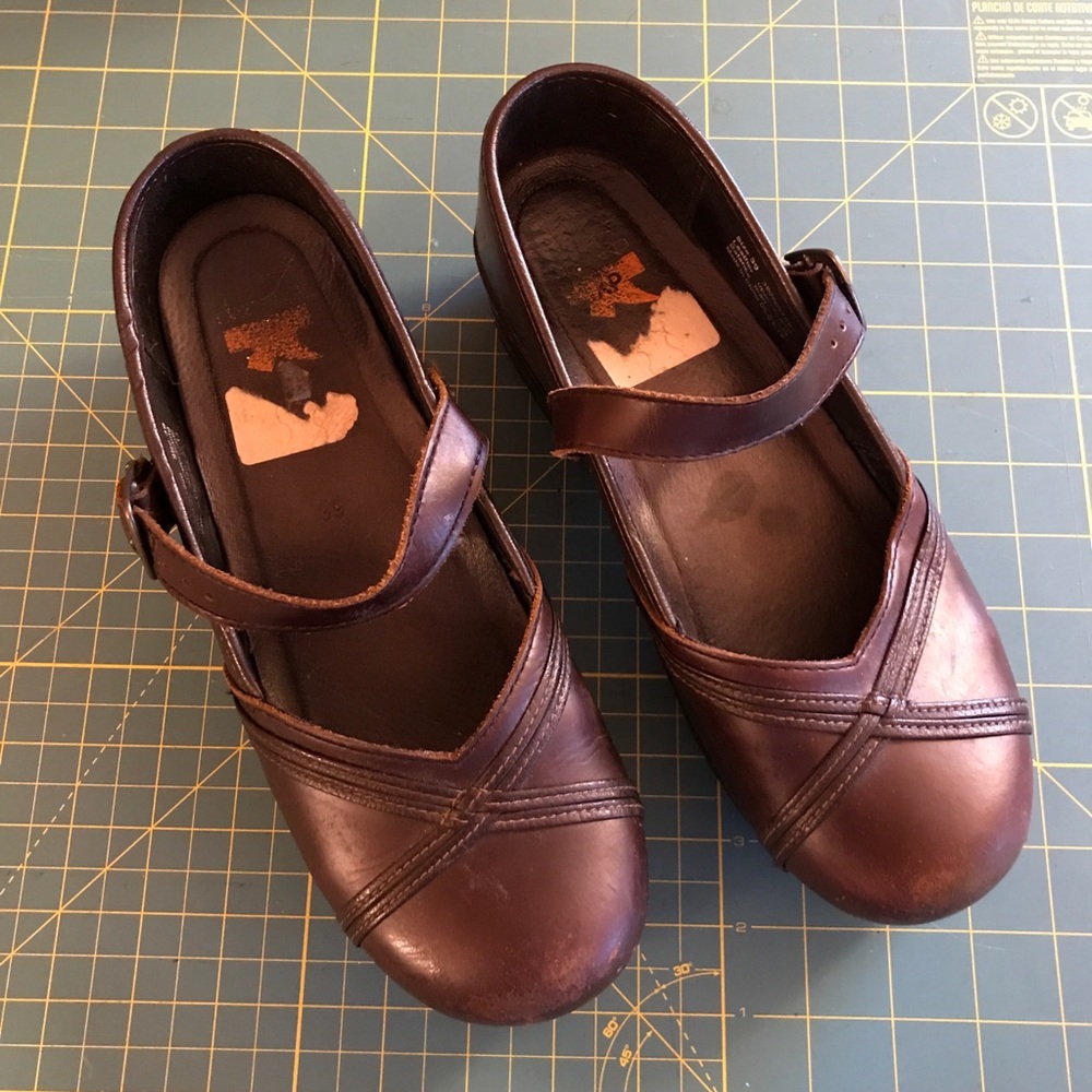 Dansko Pro Brown Leather Slip On Mary Jane